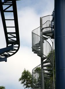 Rollercoaster Track And Stairs Royalty Free Stock Photos Rollercoaster Track And Stairs Royalty Free Stock Photos
