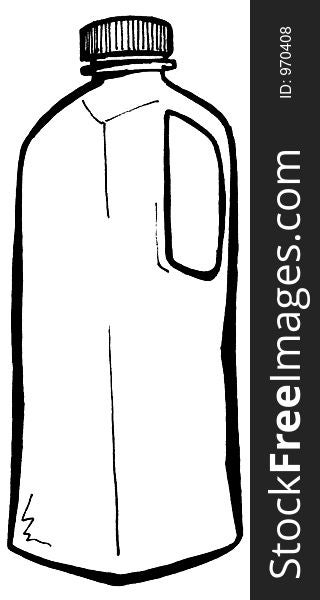 Illustration of milk or juice bottle. Illustration of milk or juice bottle