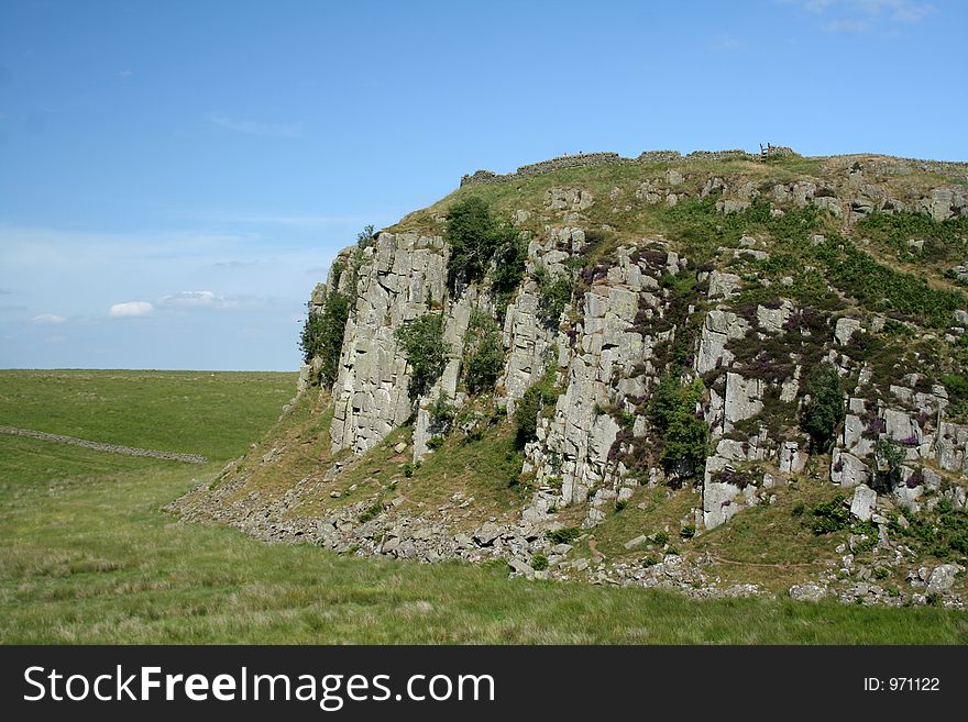 Stoney cragg juts out into the rugged beautiful landscape in Northumberland,England. Stoney cragg juts out into the rugged beautiful landscape in Northumberland,England