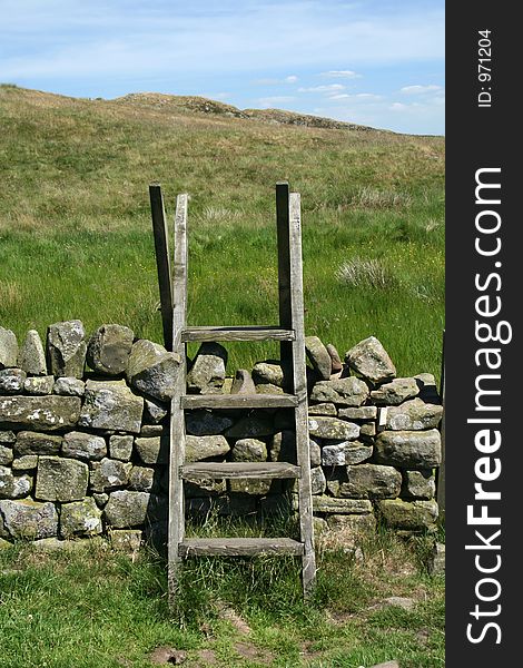 Northumbrian wooden style is how you get over the dry stone wall. Northumbrian wooden style is how you get over the dry stone wall