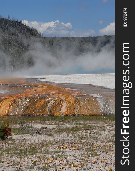 Hot spring Geyser_Bacterial formation- Colorful rock layers Geyser