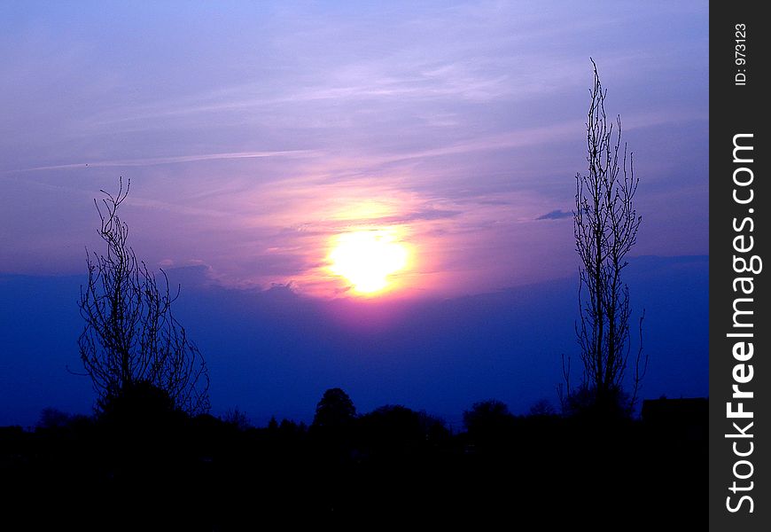 (Outgrowth on) Sunset in the Spring (Zagreb, Croatia). (Outgrowth on) Sunset in the Spring (Zagreb, Croatia)