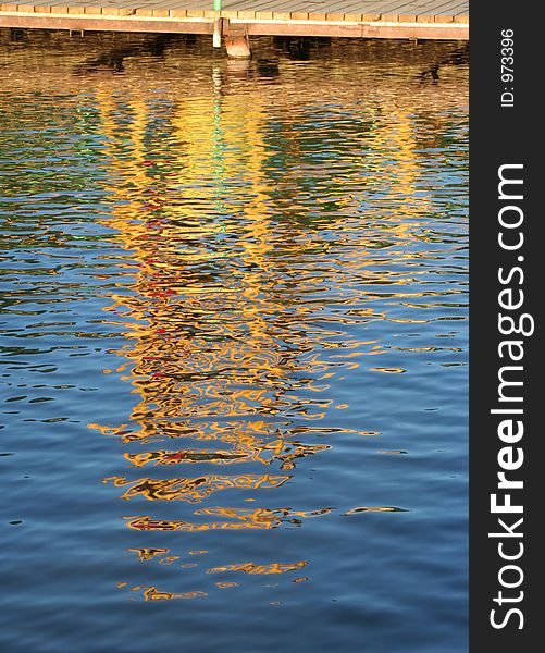 Reflections in lake water. Reflections in lake water