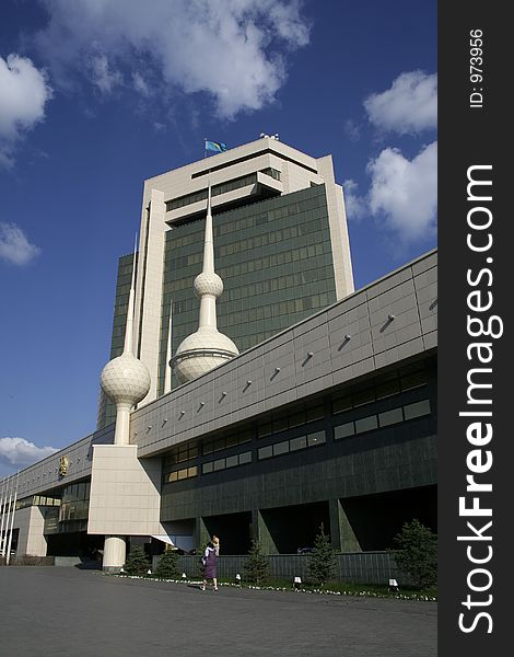 Office building on a background of the blue sky