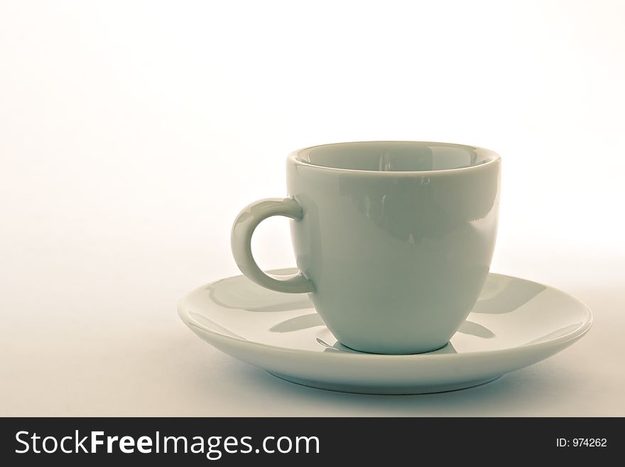 Empty cup with saucer