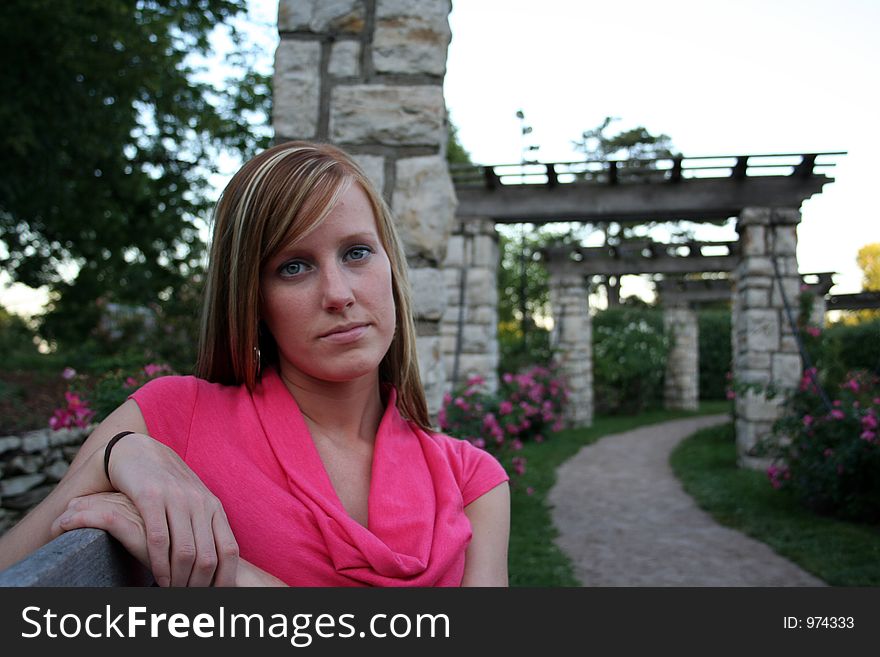 Young Lady In Garden