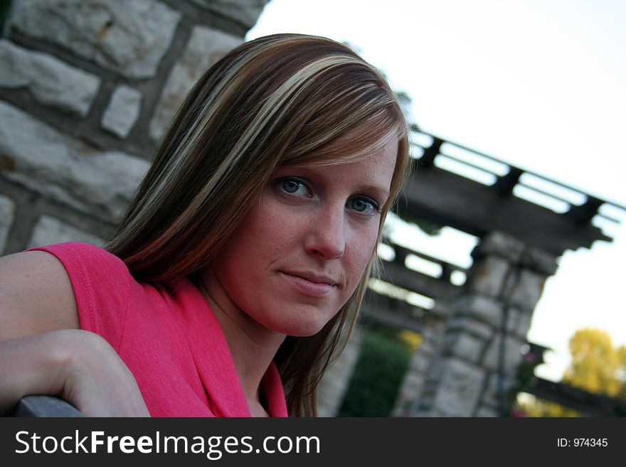 Woman posing in a garden. Woman posing in a garden