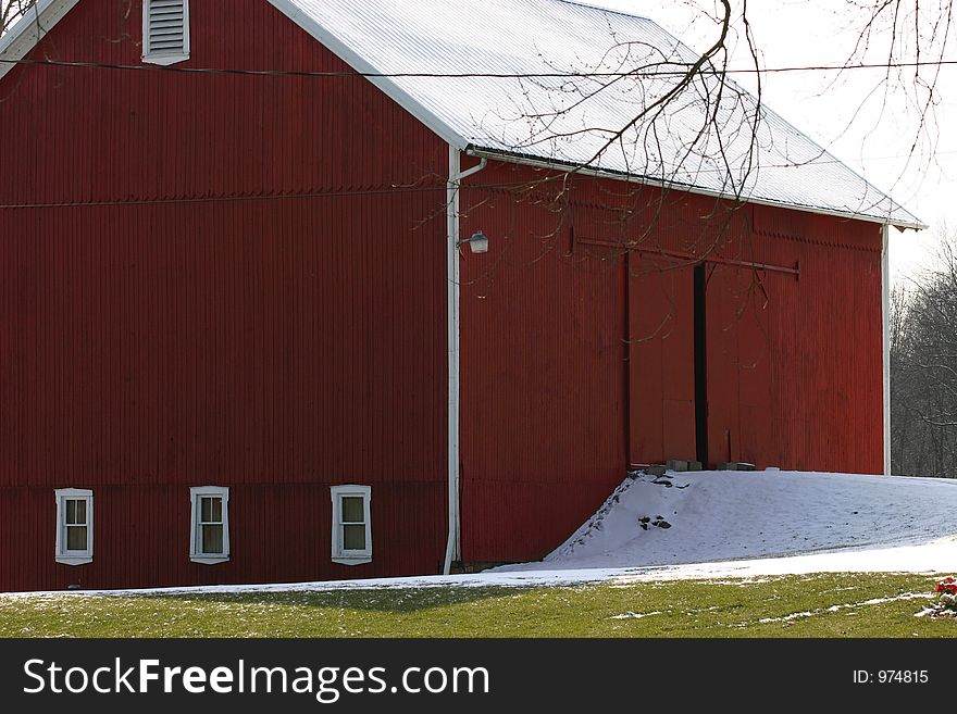 Red Barn in Winter