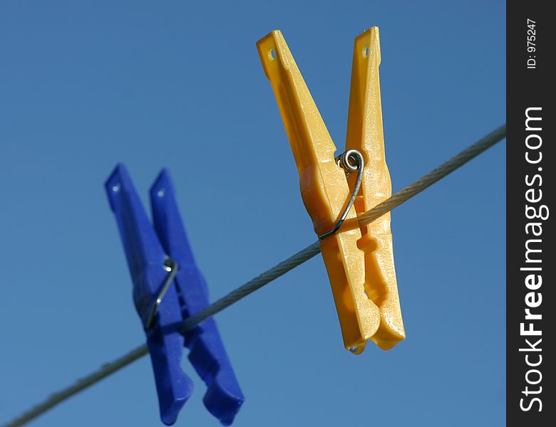 Clothes Pegs on a washing line