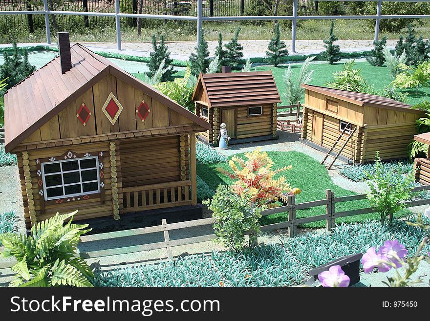 Breadboard model of a building on the open area