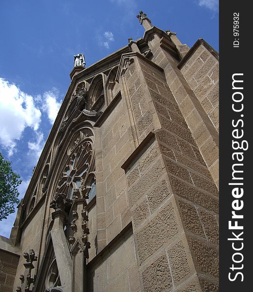 Photo of Loretto Chapel in Santa Fe New Mexico.