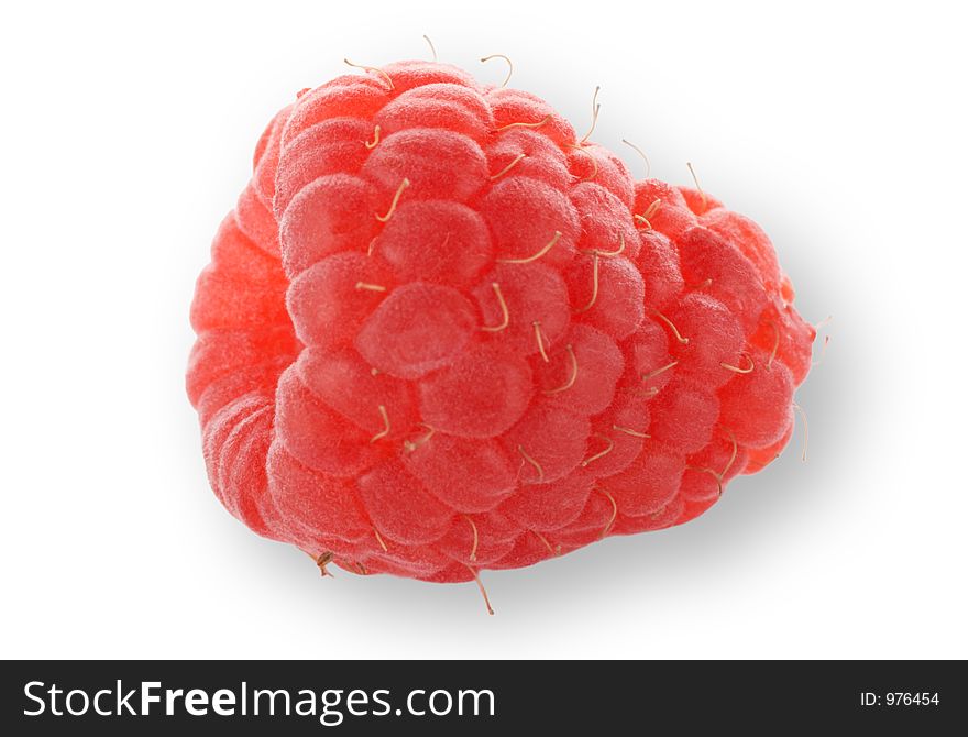 Raspberry isolated on white clipping path included. Raspberry isolated on white clipping path included