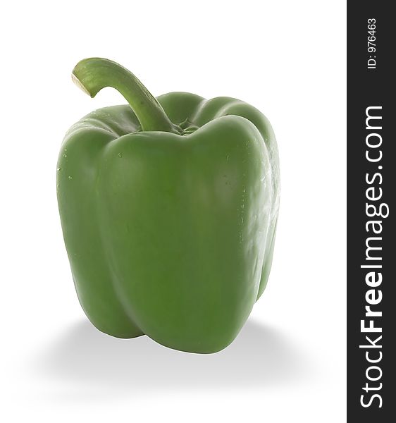 Isolated green pepper, clipping path included