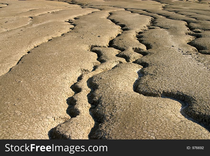 Dry mud rivers from Mud Volcanoes - Buzau, Romania (unique geological phenomenon in Europe where the earth gas reaches the surface through hills making small Mud volcanoes)