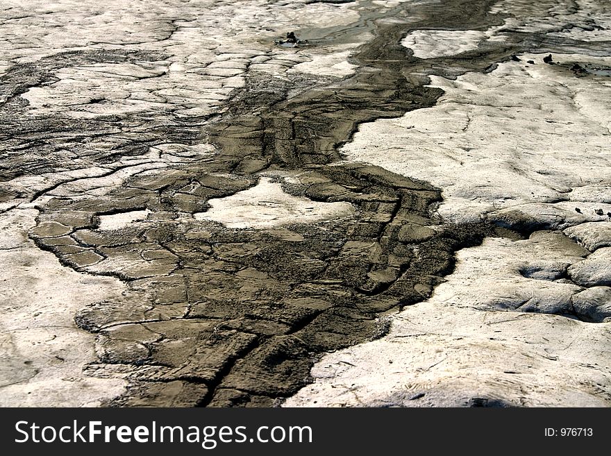 Dry mud trails from Mud Volcanoes - Buzau, Romania (unique geological phenomenon in Europe where the earth gas reaches the surface thrhu hills makeing small Mud volcanoes)