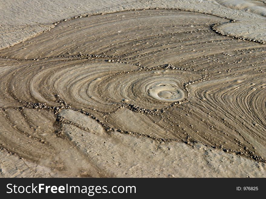 Mud circles from Mud Volcanoes - Buzau, Romania (unique geological phenomenon in Europe where the earth gas reaches the surface thrhu hills makeing small Mud volcanoes)