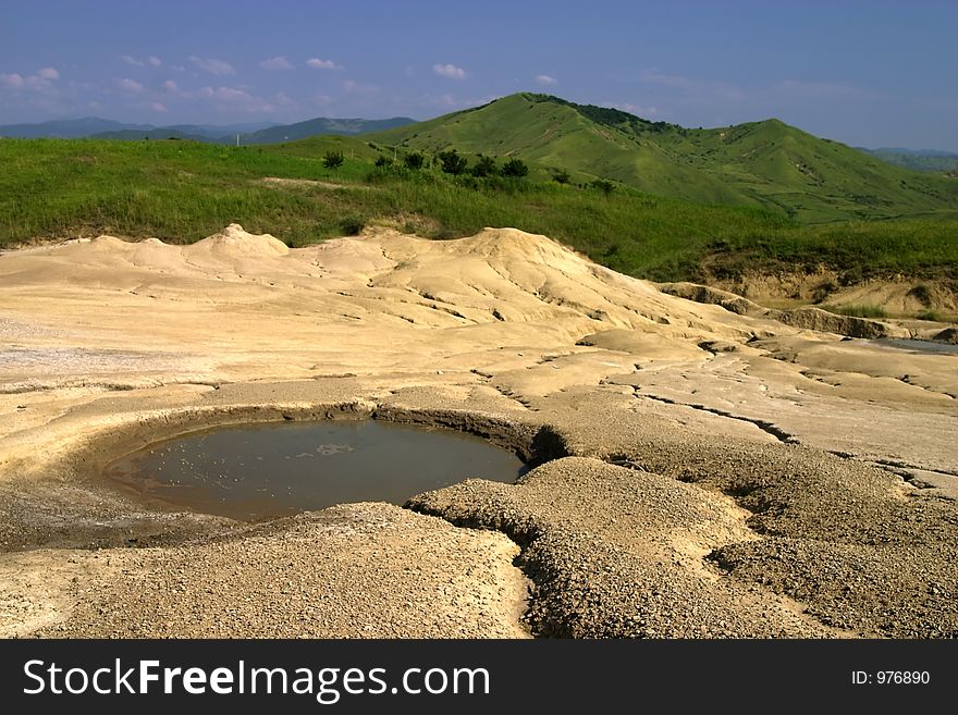 Mud volcano crater