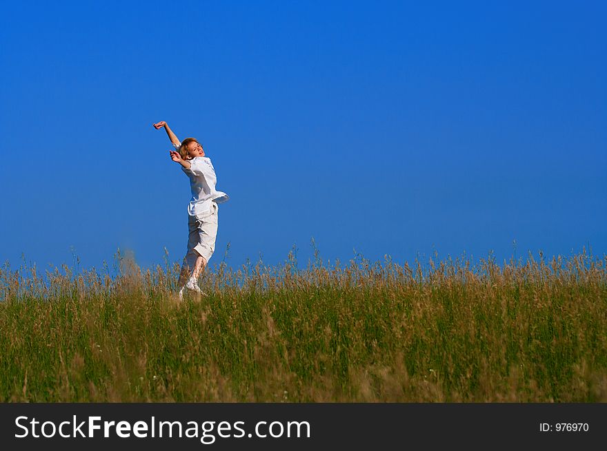 Beauty girl in field