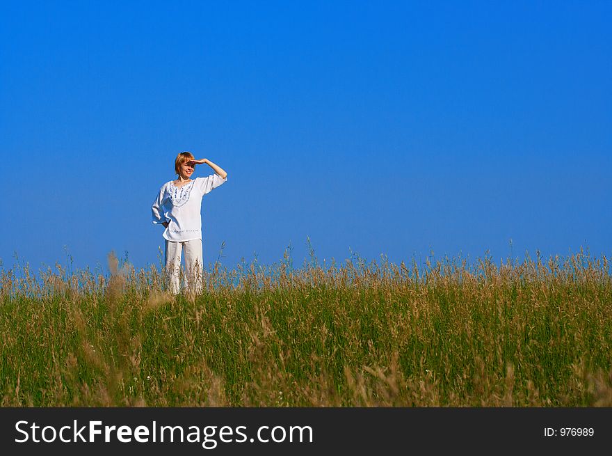 Beauty girl in field