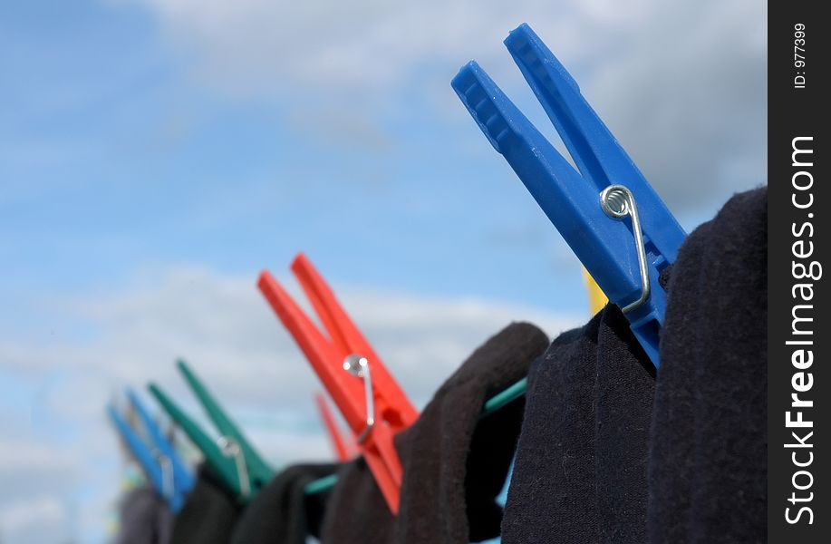 Socks hanging on clothes line. Socks hanging on clothes line