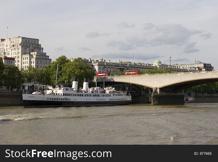 The old Queen Mary on river Thames, London