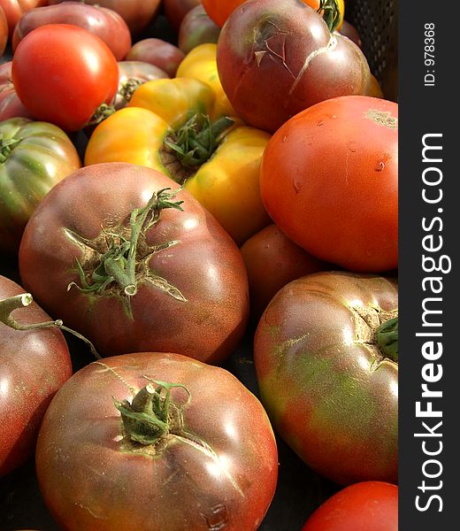 Heirloom tomatoes. Heirloom tomatoes