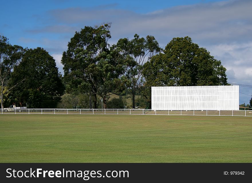 Cricket Oval with site screen. Cricket Oval with site screen