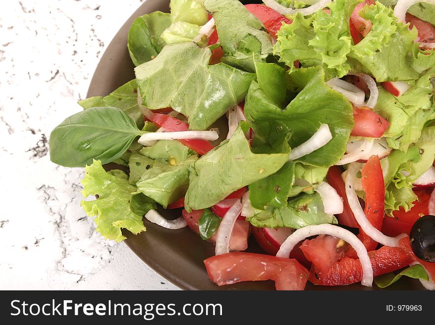 Fresh Salad And Tomato