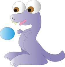 Purple Dragon With Ball Stock Images