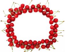 Frame From Ripe Sweet Cherries Stock Image