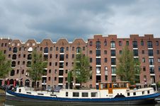 Modern Canal Houses In Amsterdam Holland Stock Image