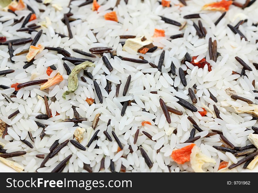 A close up shot of a basmati rice medley.