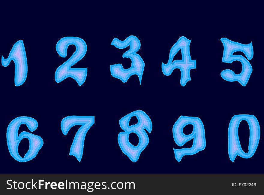 Vector Illustration: Gothic alphabet . Figures/ numbers