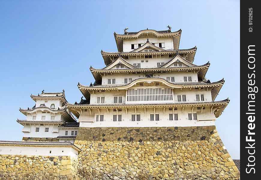 Front view of the main military building of Himeji Castle, in Japan. Front view of the main military building of Himeji Castle, in Japan.