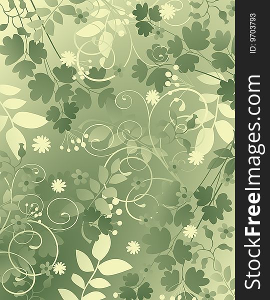 Floral style design vector background with flowers and leaves. Floral style design vector background with flowers and leaves