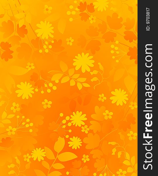 Floral style design vector background with flowers and leaves. Floral style design vector background with flowers and leaves