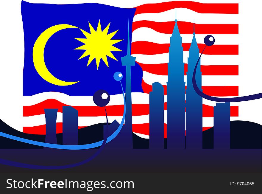 An illustration of Malaysian Flag