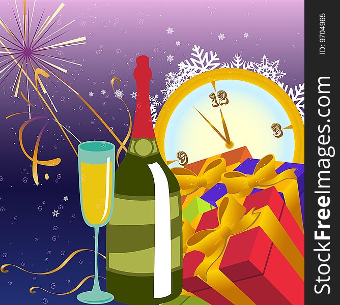 Vector illustration of Colorful new year party background. Design element for new-year congratulations. Vector illustration of Colorful new year party background. Design element for new-year congratulations.