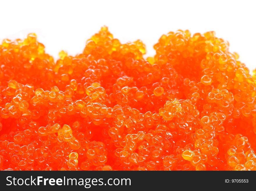 Red caviar. Isolated on white. Red caviar. Isolated on white