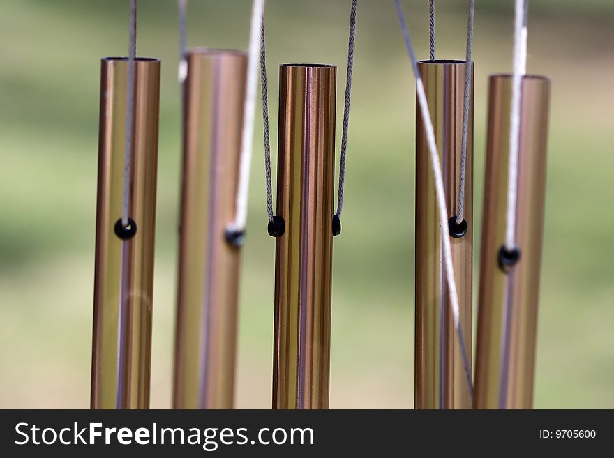 Wonderful sounds come from this set of chimes. Wonderful sounds come from this set of chimes.