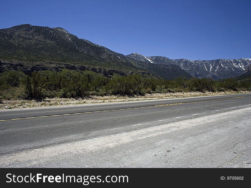 Freeway with the rocks on horizon