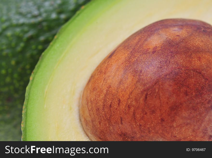Close-up of cut avocado fruit