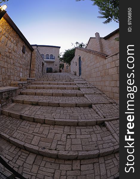 Staircase in the area of the Old Town. Jerusalem, Israel. Staircase in the area of the Old Town. Jerusalem, Israel.