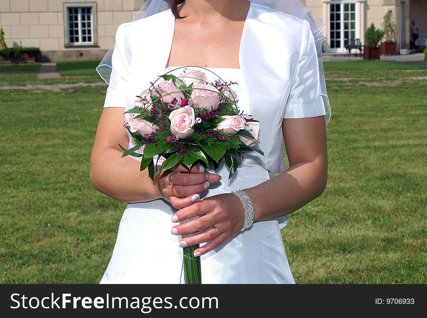 Bride Holding Bouquet from rose