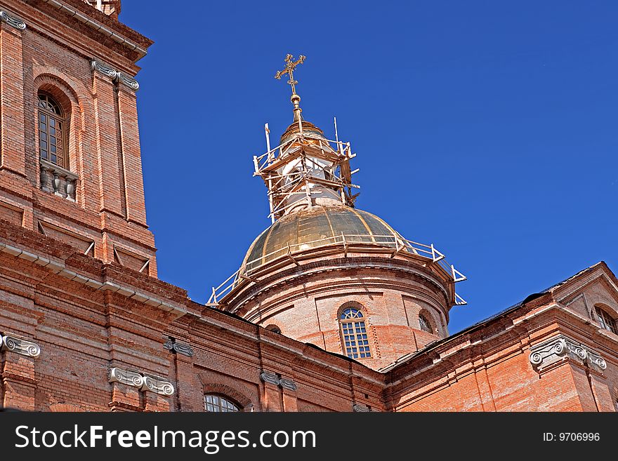 Building svyato-uspenskaya church in Vitebsk, Belarus