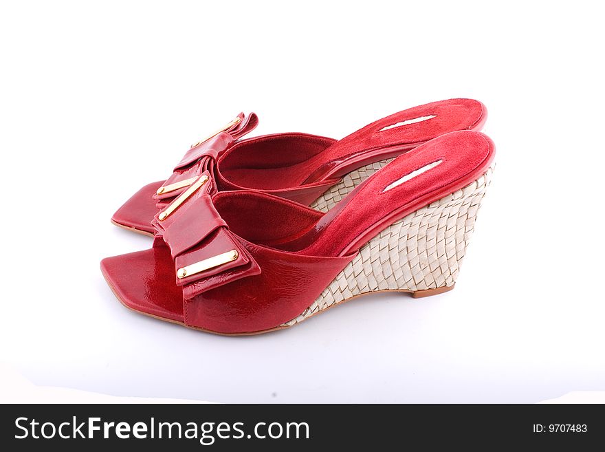 Female summer footwear on a white background