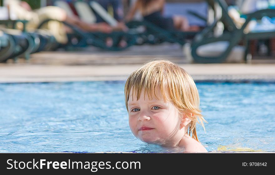 Little Girl In The  Pool