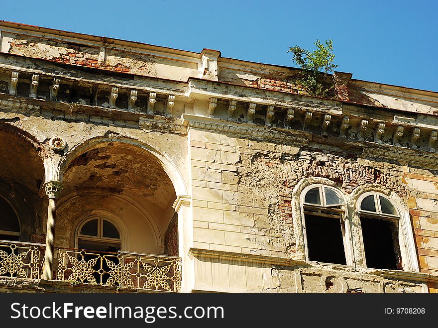 Old abandoned building with roman architecture. Old abandoned building with roman architecture