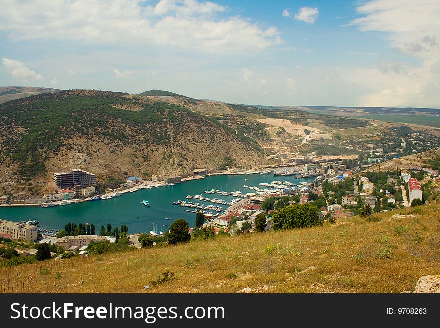 Black Sea, Mountains and clouds in the sky. Black Sea, Mountains and clouds in the sky