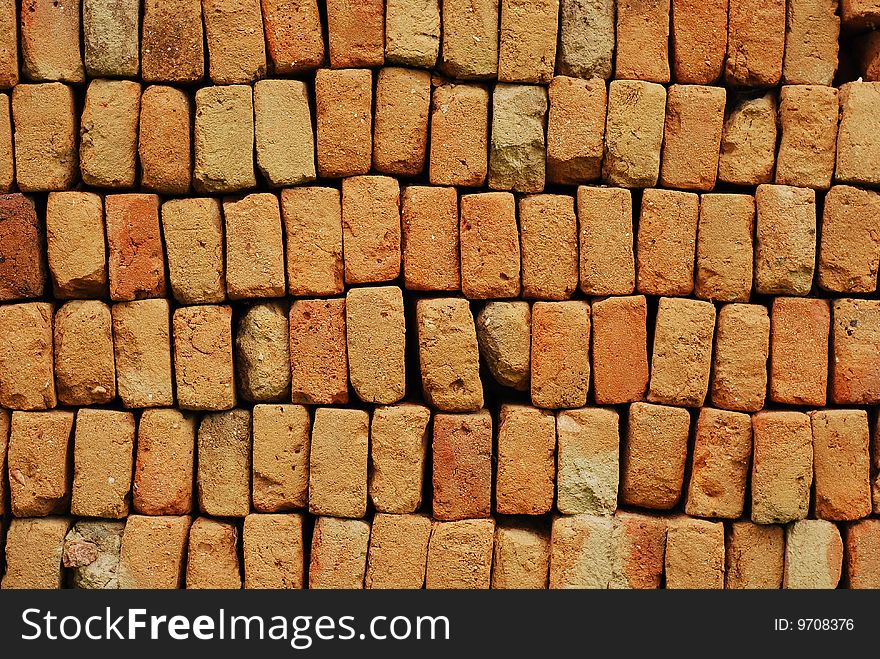 Heap of bricks background texture